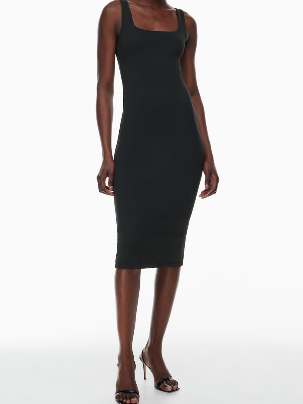 Babaton Black Contour Midi Dress